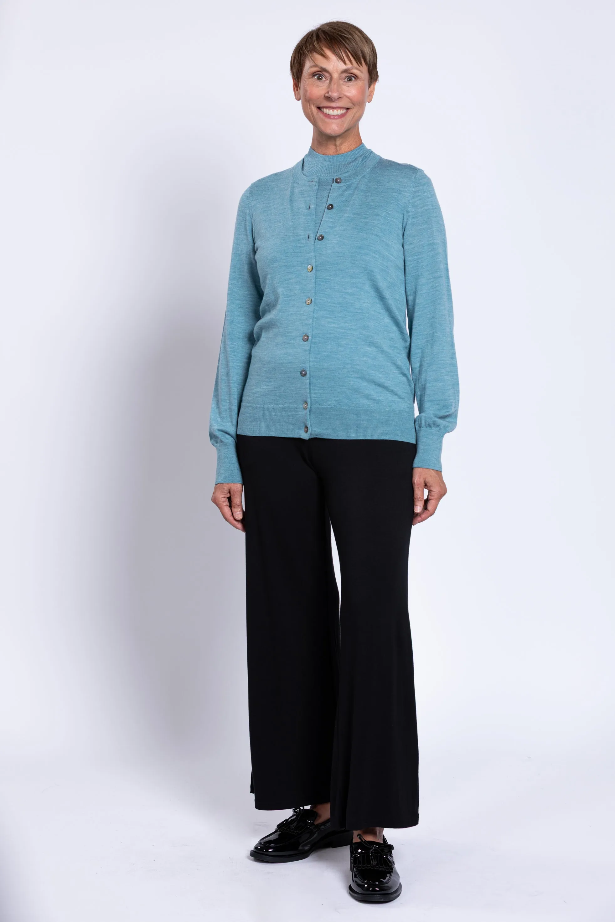 Kitten Cardigan, Teal Lite, Merino Wool sold by Blue Sky product image thumbnail 3