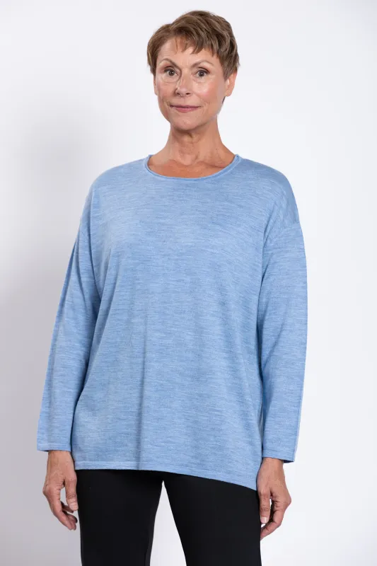 Matera Sweater, Soft Blue, Merino Wool sold by Blue Sky