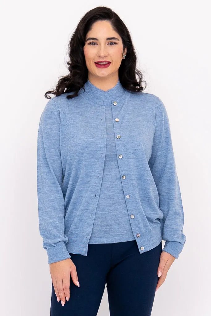 Kitten Cardigan, Soft Blue, Merino Wool sold by Blue Sky product image thumbnail 3