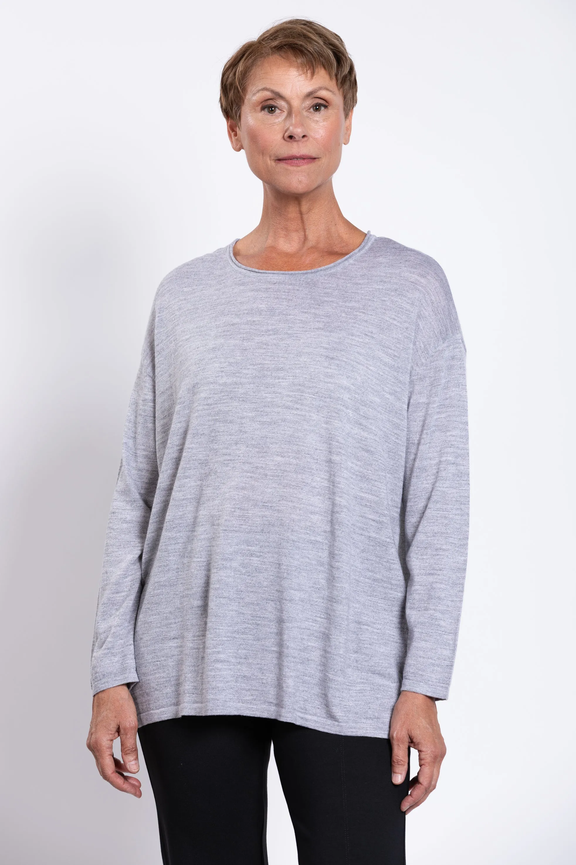 Matera Sweater, Charcoal Lite, Merino Wool sold by Blue Sky