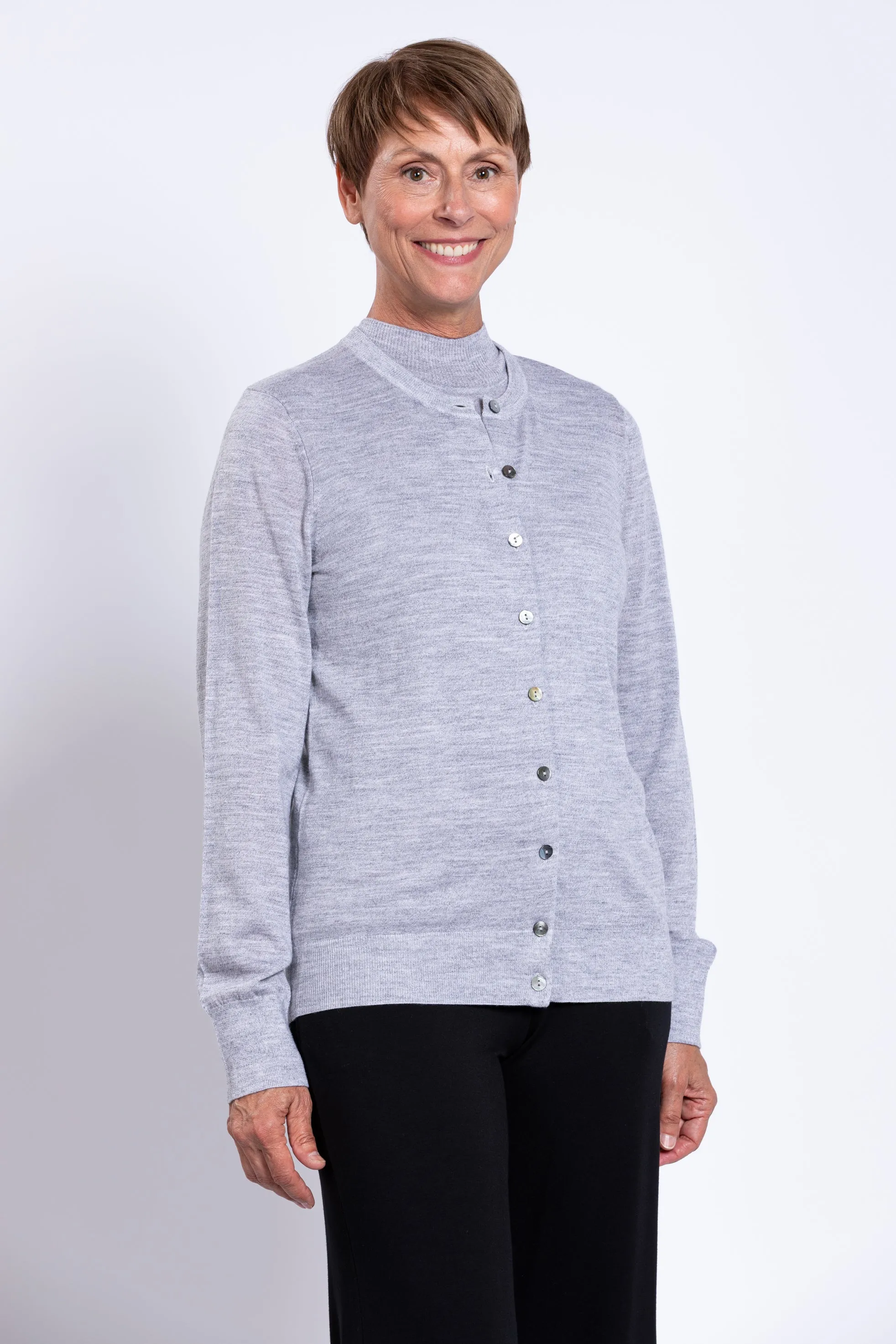 Kitten Cardigan, Charcoal Lite, Merino Wool sold by Blue Sky product image thumbnail 2