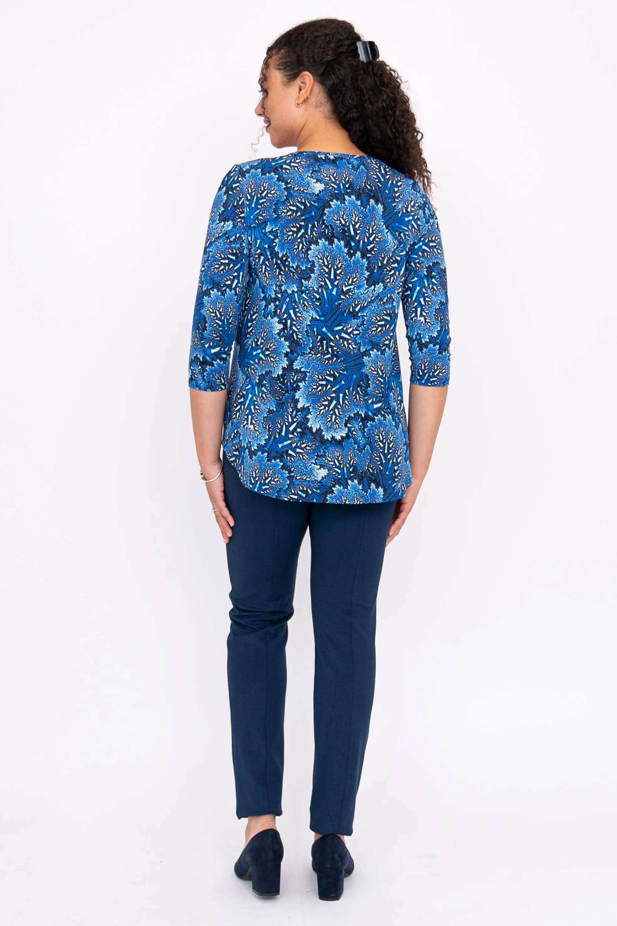 Jazz 3/4 Top, Cobalt Fossil, Bamboo sold by Blue Sky product image thumbnail 4