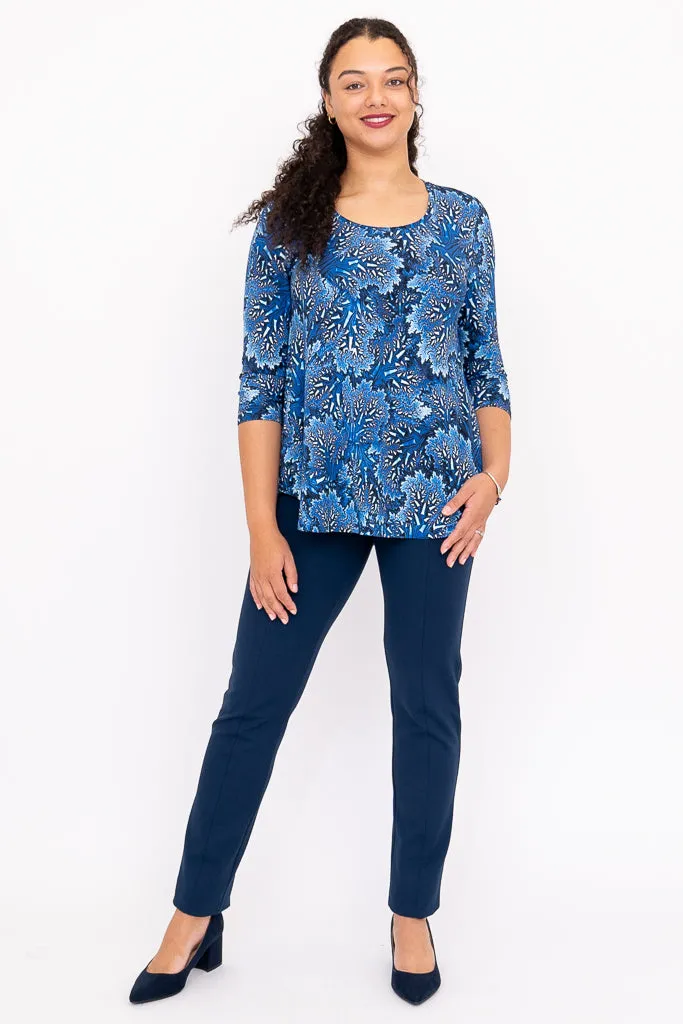 Jazz 3/4 Top, Cobalt Fossil, Bamboo sold by Blue Sky product image thumbnail 3