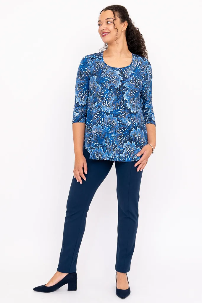 Jazz 3/4 Top, Cobalt Fossil, Bamboo sold by Blue Sky product image thumbnail 2
