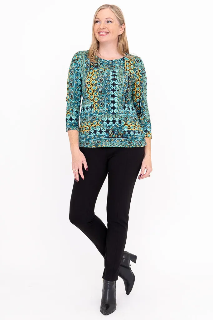 Margorie Top, Teal Ways, Bamboo sold by Blue Sky product image thumbnail 2