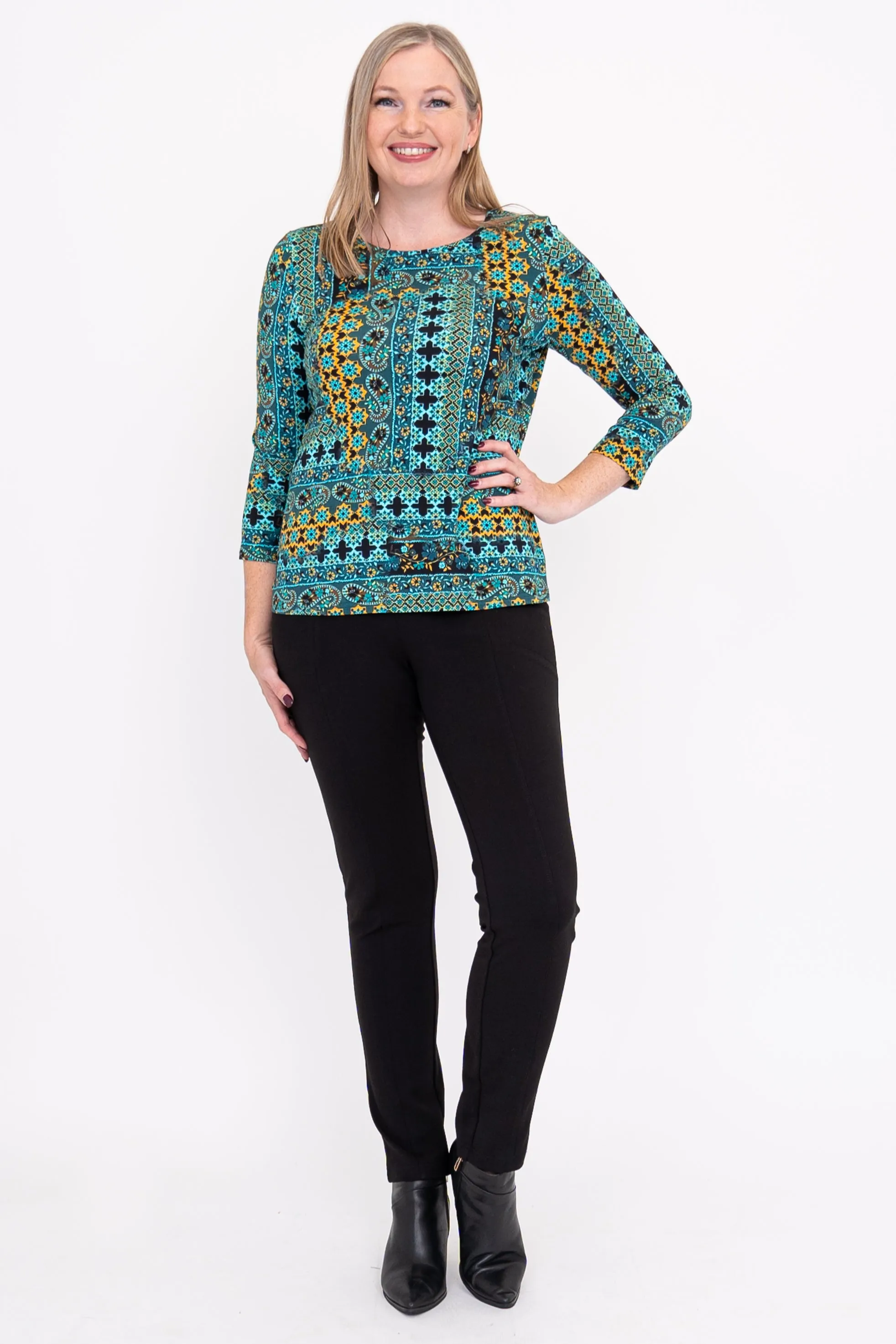 Margorie Top, Teal Ways, Bamboo sold by Blue Sky product image thumbnail 3