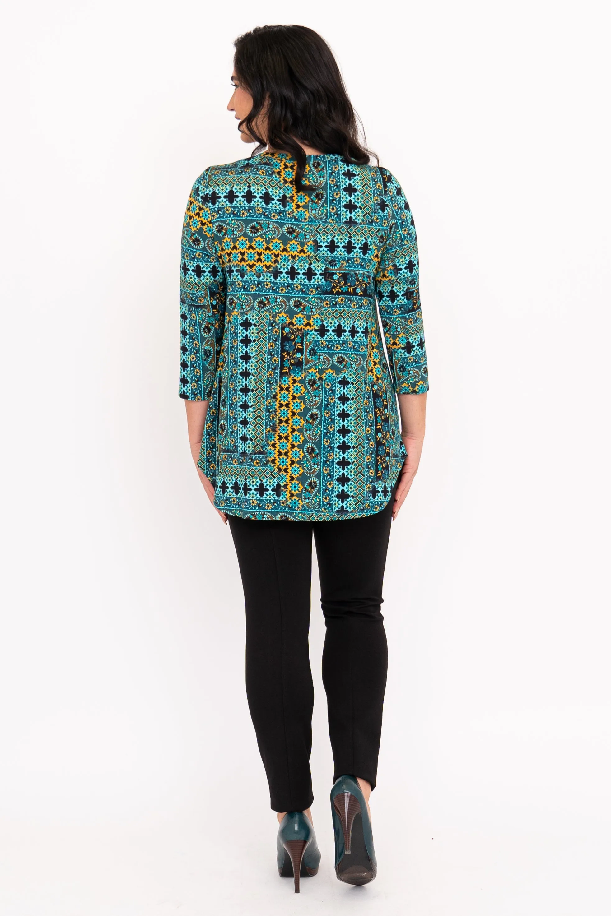 Jazz 3/4 Top, Teal Ways, Bamboo sold by Blue Sky product image thumbnail 4