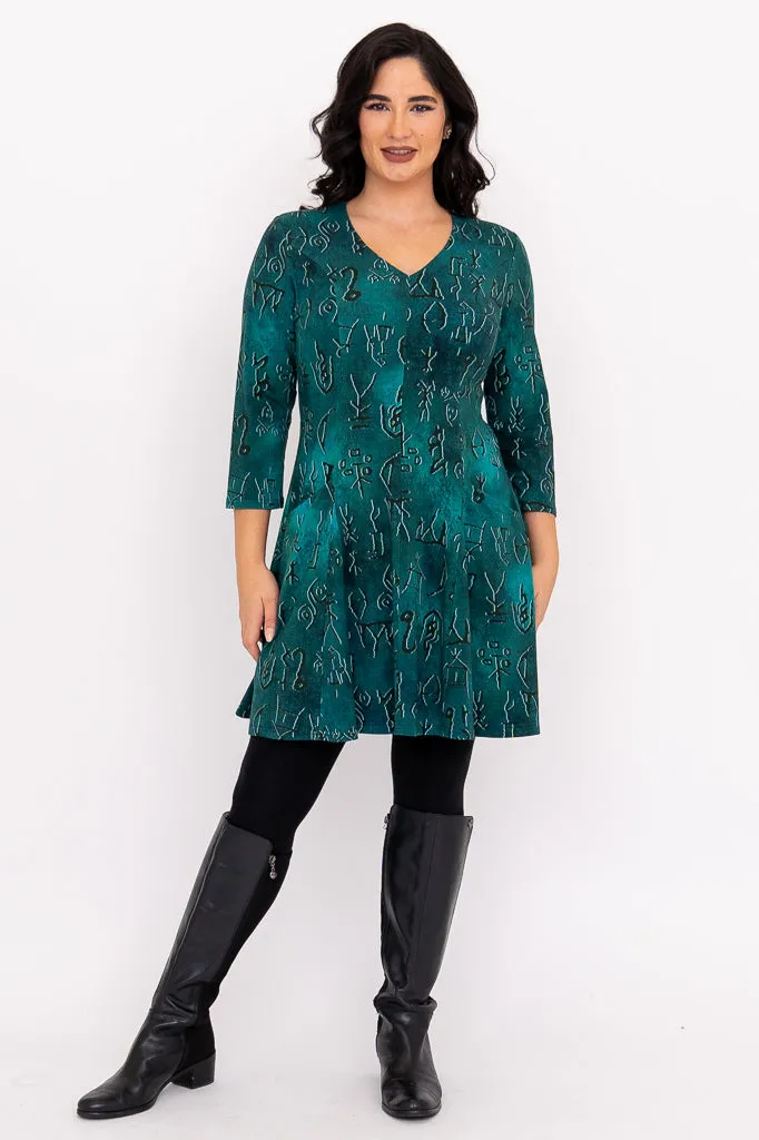 Wilma Tunic, Teal Rune, Bamboo sold by Blue Sky product image thumbnail 2