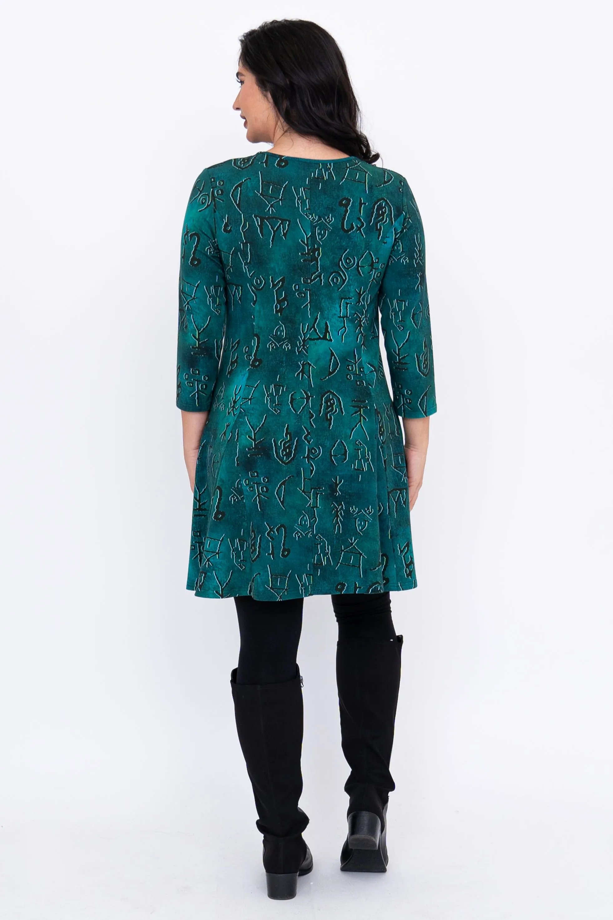 Wilma Tunic, Teal Rune, Bamboo sold by Blue Sky product image thumbnail 4