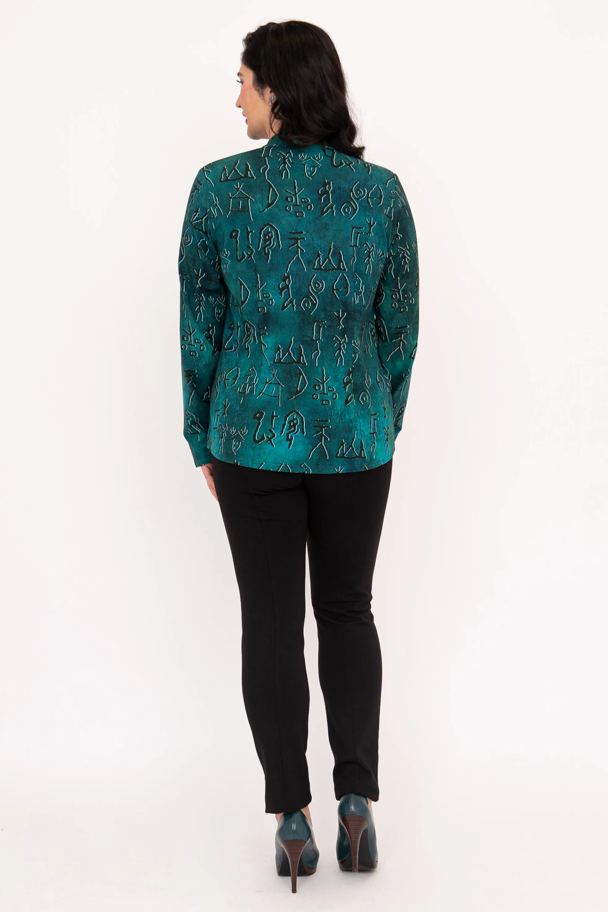 Debbie L/S Top, Teal Rune, Bamboo sold by Blue Sky product image thumbnail 5