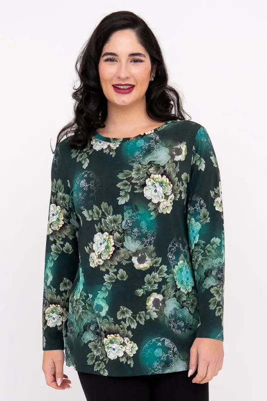 Margie Top, Teal Magic, Bamboo sold by Blue Sky