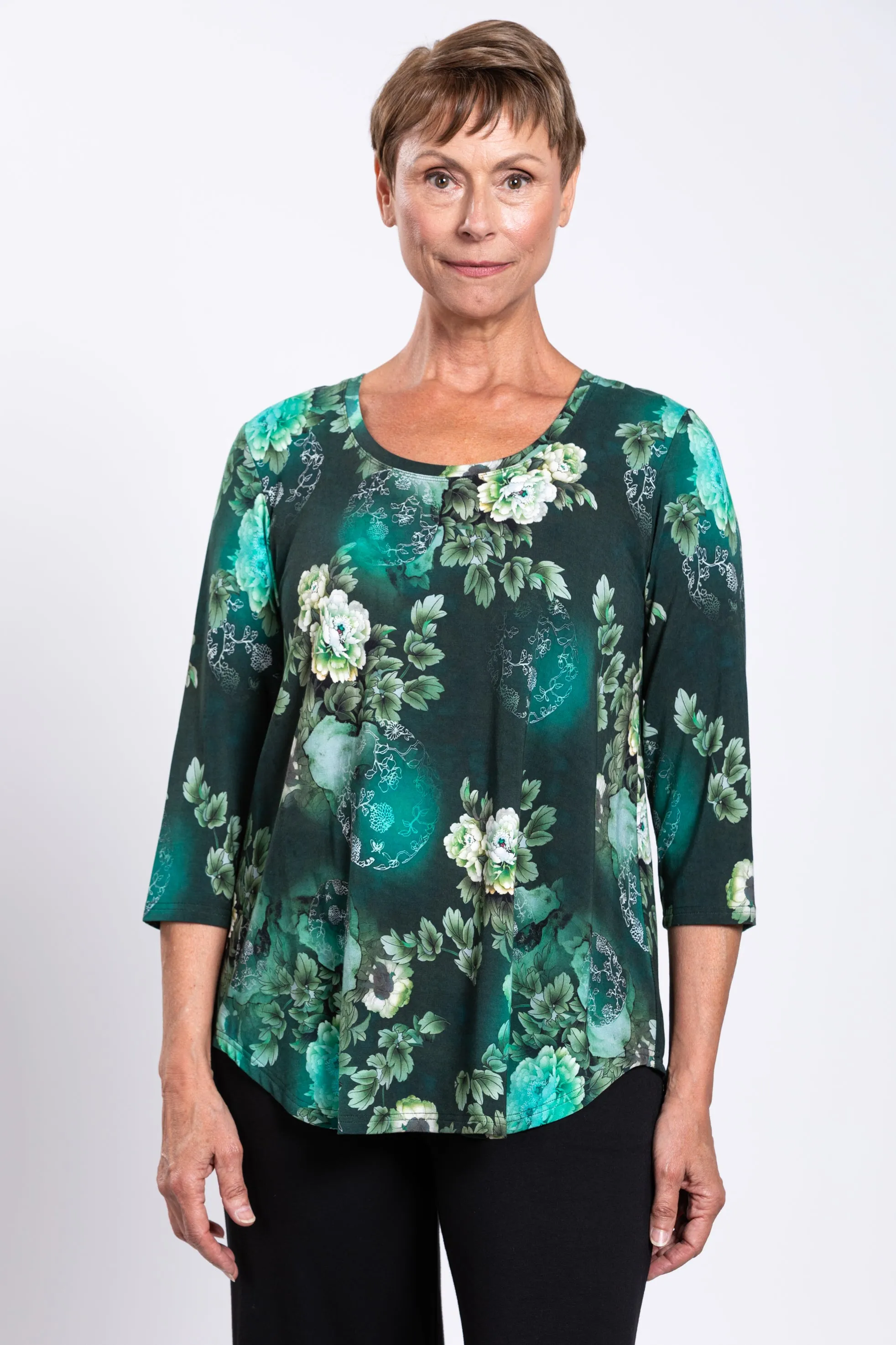 Jazz 3/4 Top, Teal Magic, Bamboo sold by Blue Sky