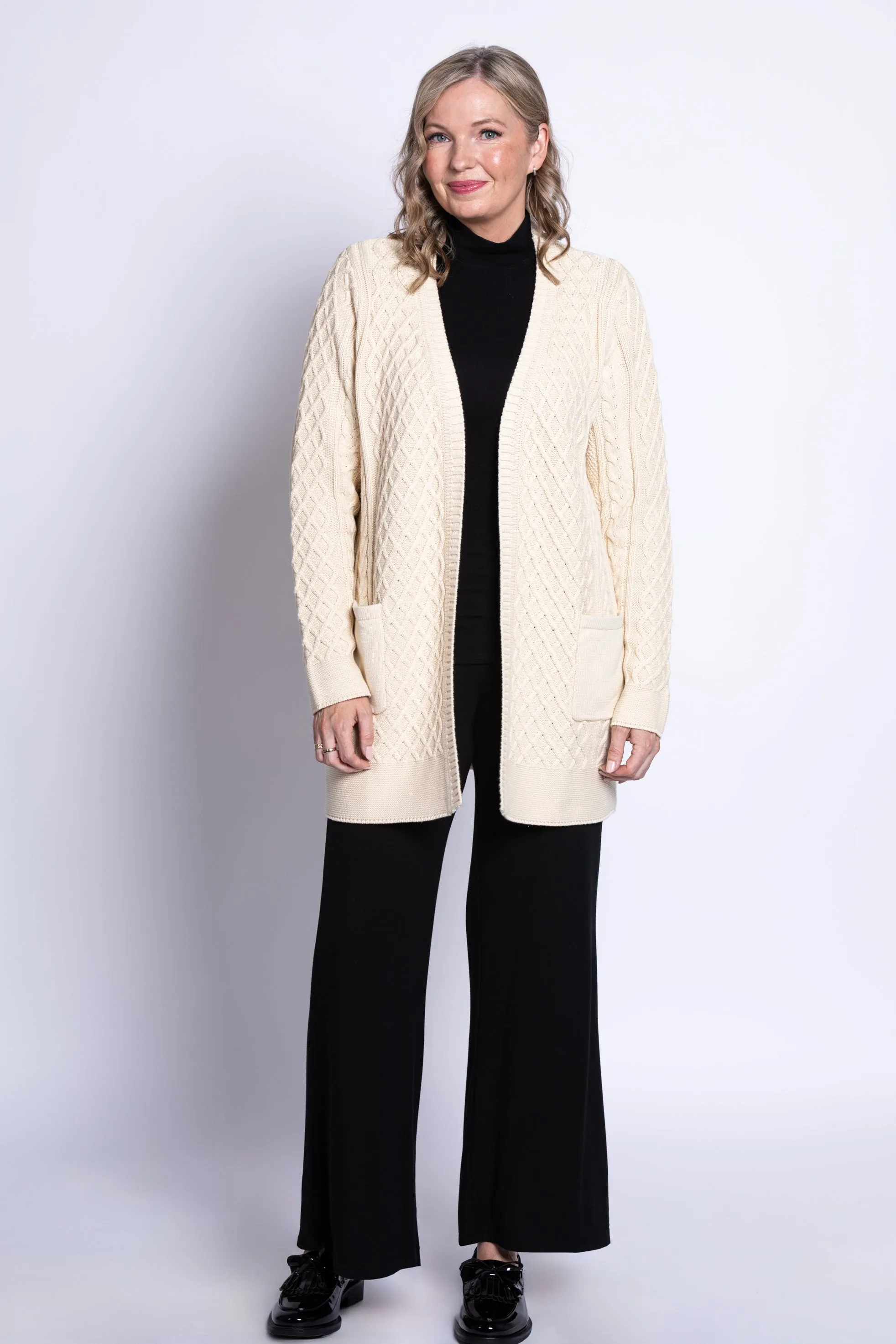 Jenny Cardigan, Cream, Cotton sold by Blue Sky product image thumbnail 2