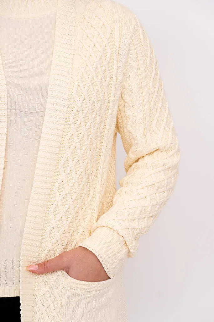 Jenny Cardigan, Cream, Cotton sold by Blue Sky product image thumbnail 3