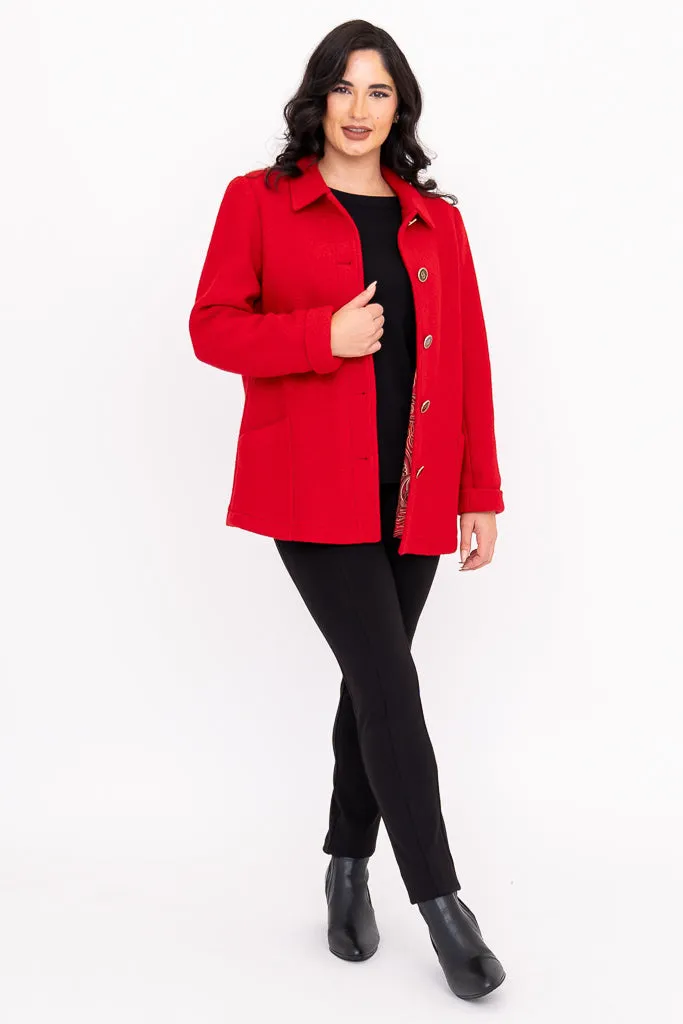 Quadra Coat, Red, Boiled Wool sold by Blue Sky product image thumbnail 2