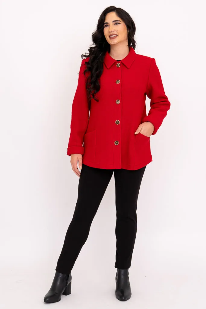 Quadra Coat, Red, Boiled Wool sold by Blue Sky product image thumbnail 4
