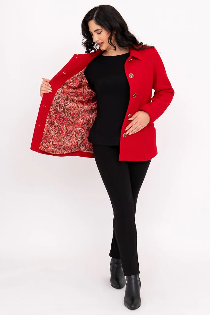 Quadra Coat, Red, Boiled Wool sold by Blue Sky product image thumbnail 3