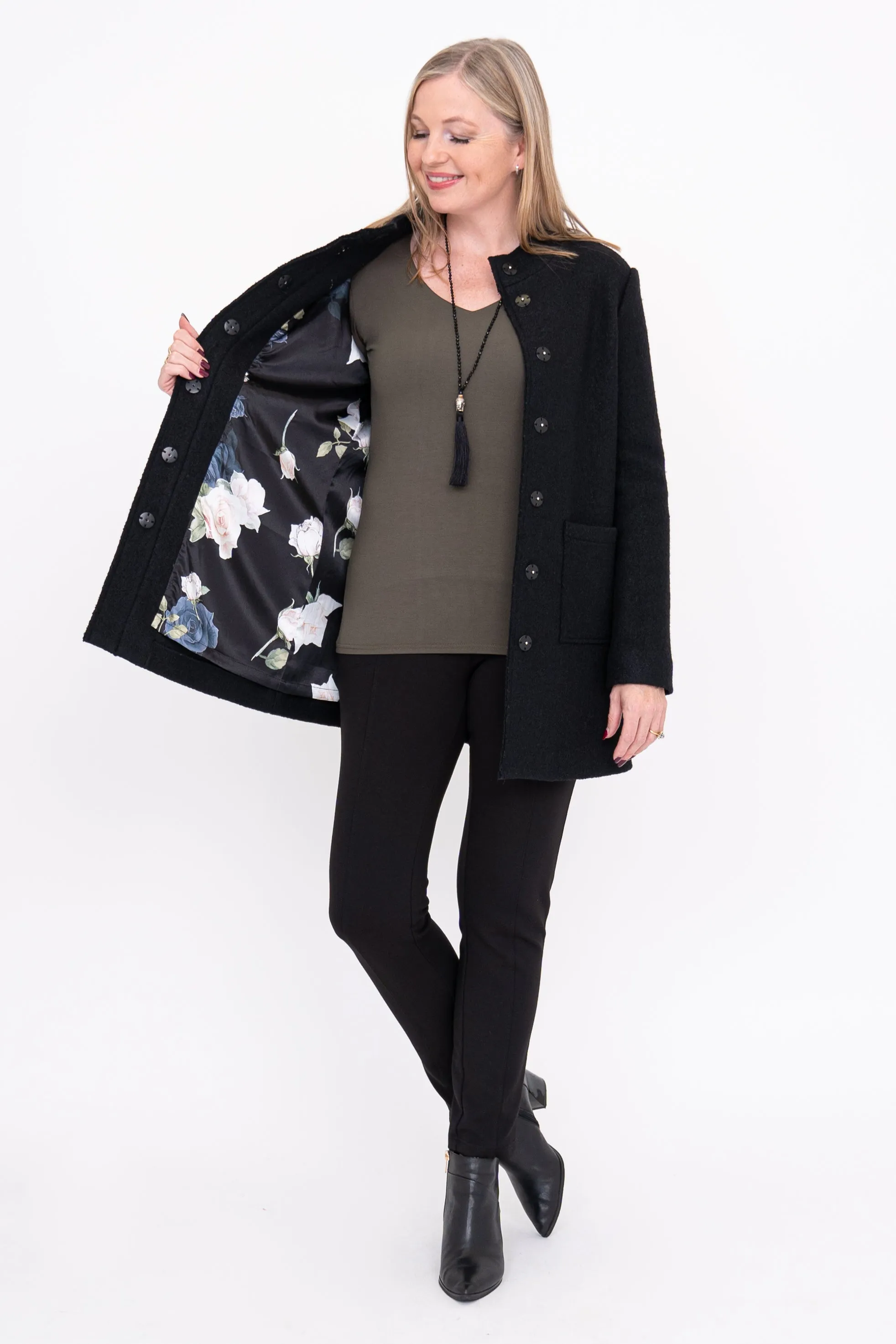 Barbara Coat, Black, Boiled Wool sold by Blue Sky product image thumbnail 3