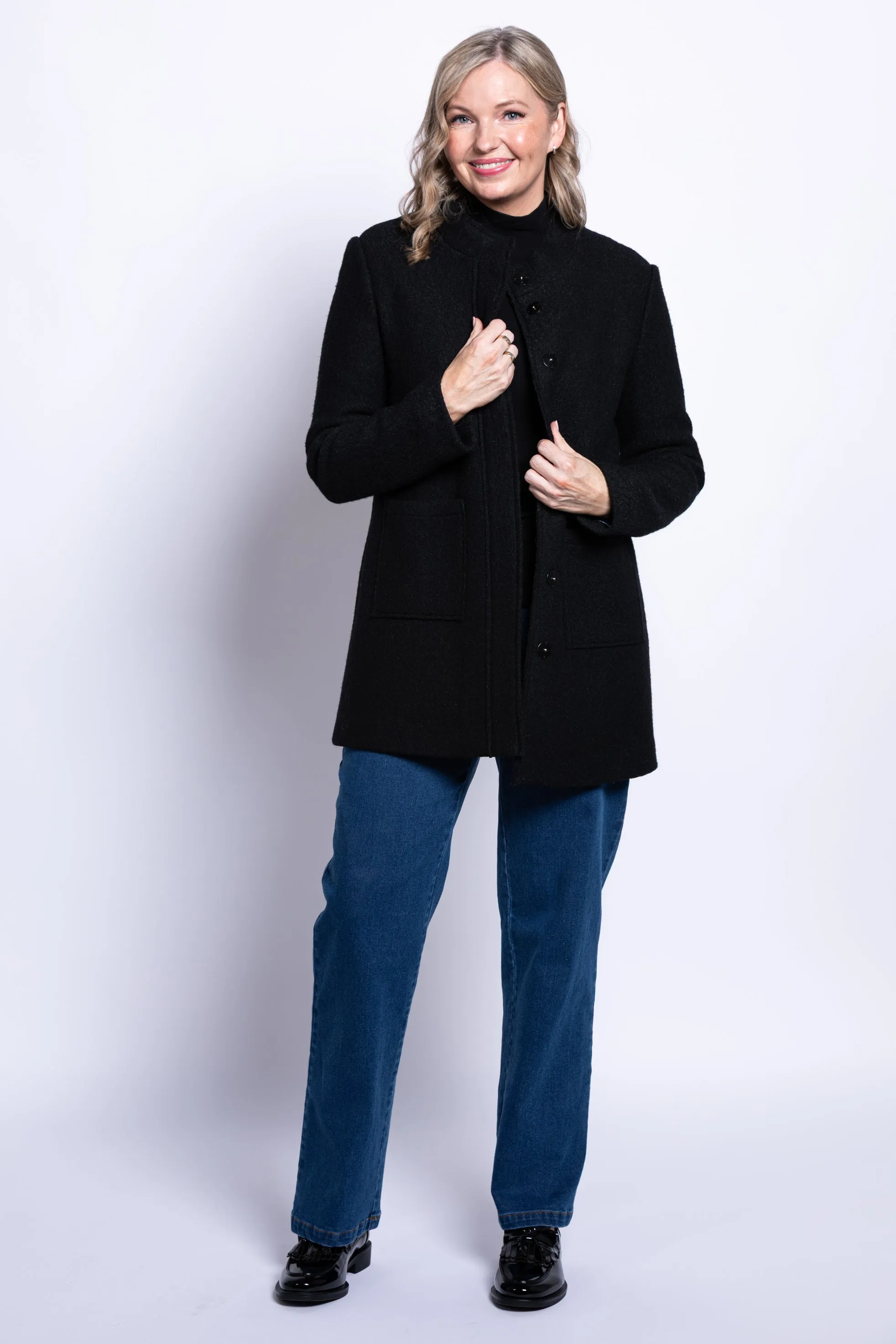 Barbara Coat, Black, Boiled Wool sold by Blue Sky product image thumbnail 2
