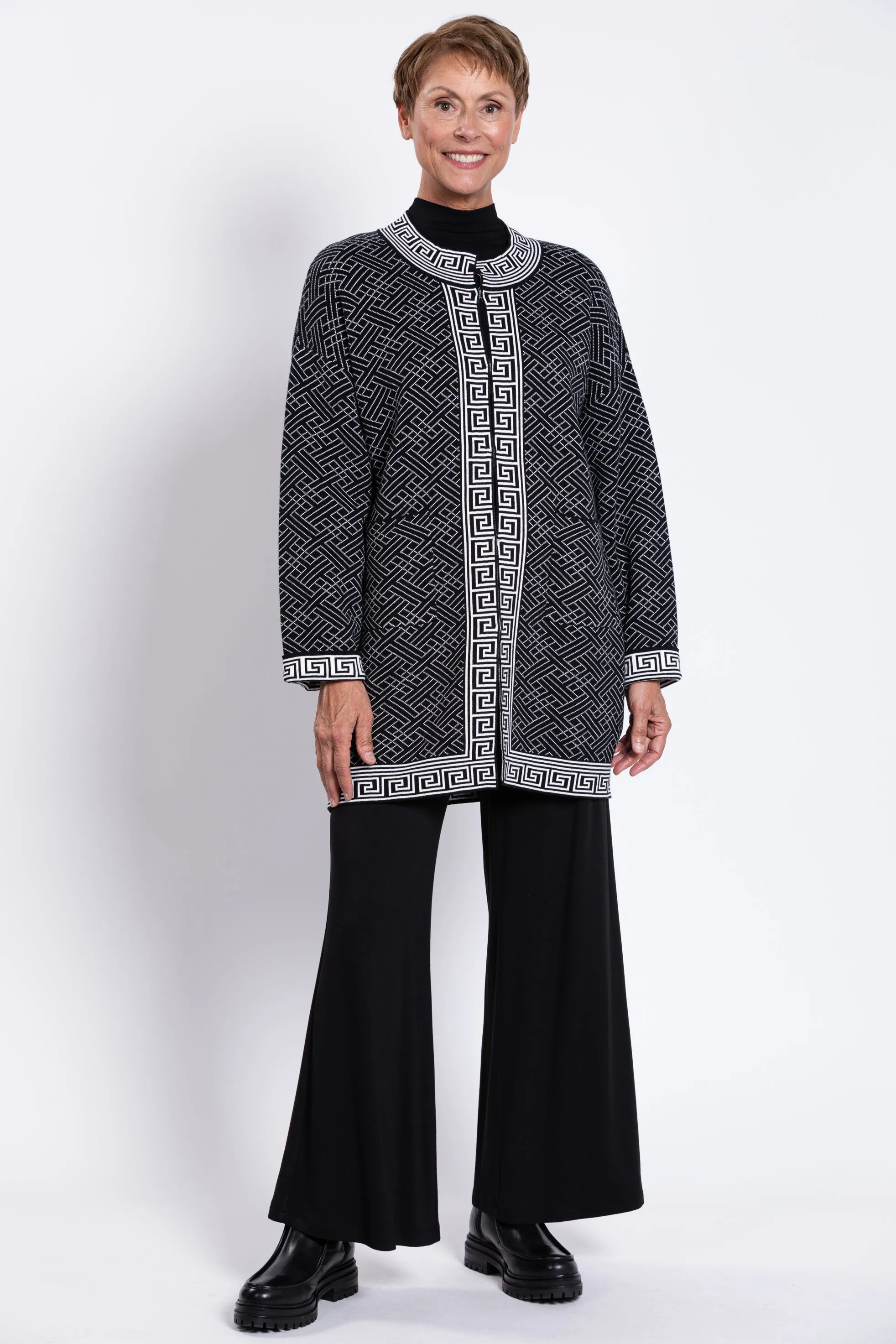 Oslo Cardigan, Black and White, Cotton sold by Blue Sky product image thumbnail 2