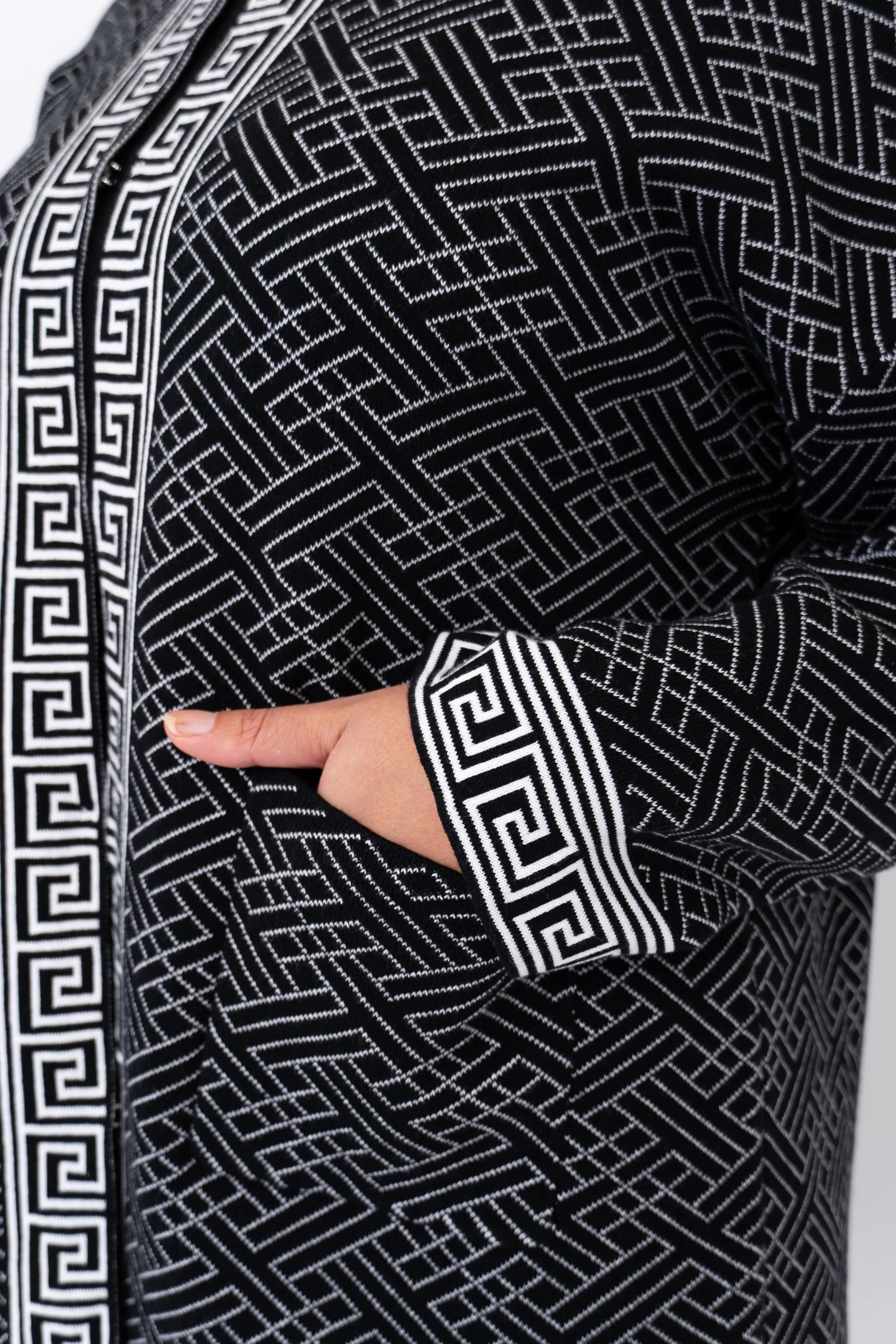 Oslo Cardigan, Black and White, Cotton sold by Blue Sky product image thumbnail 5