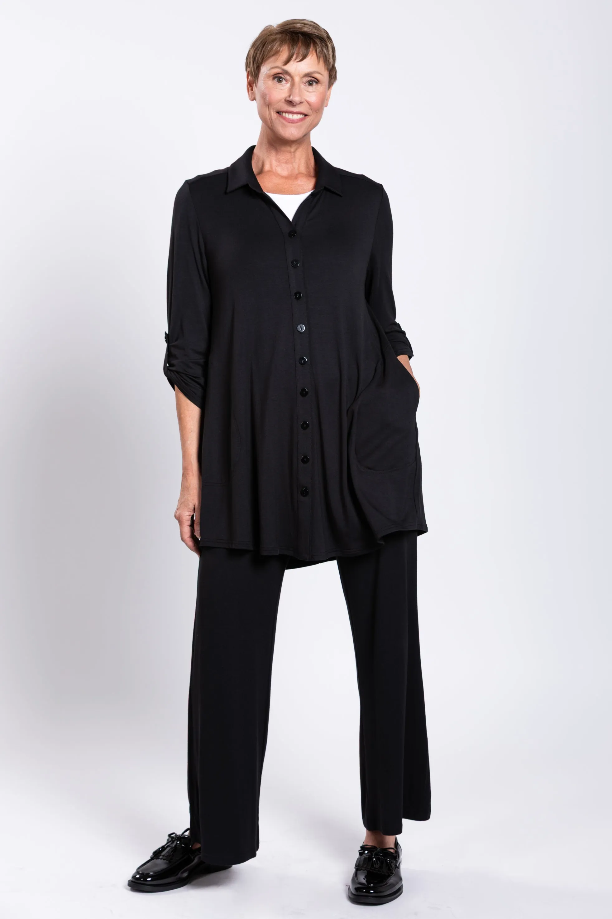 Michele Blouse, Black, French Terry sold by Blue Sky product image thumbnail 4