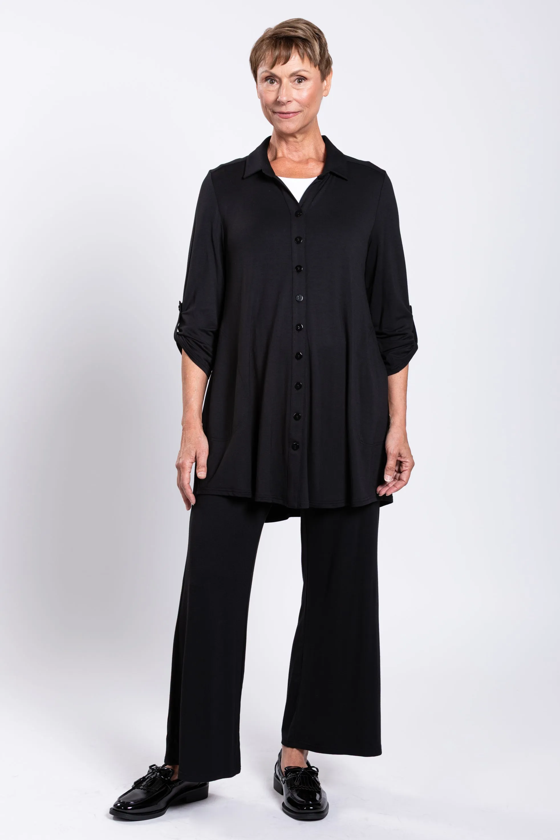 Michele Blouse, Black, French Terry sold by Blue Sky product image thumbnail 3