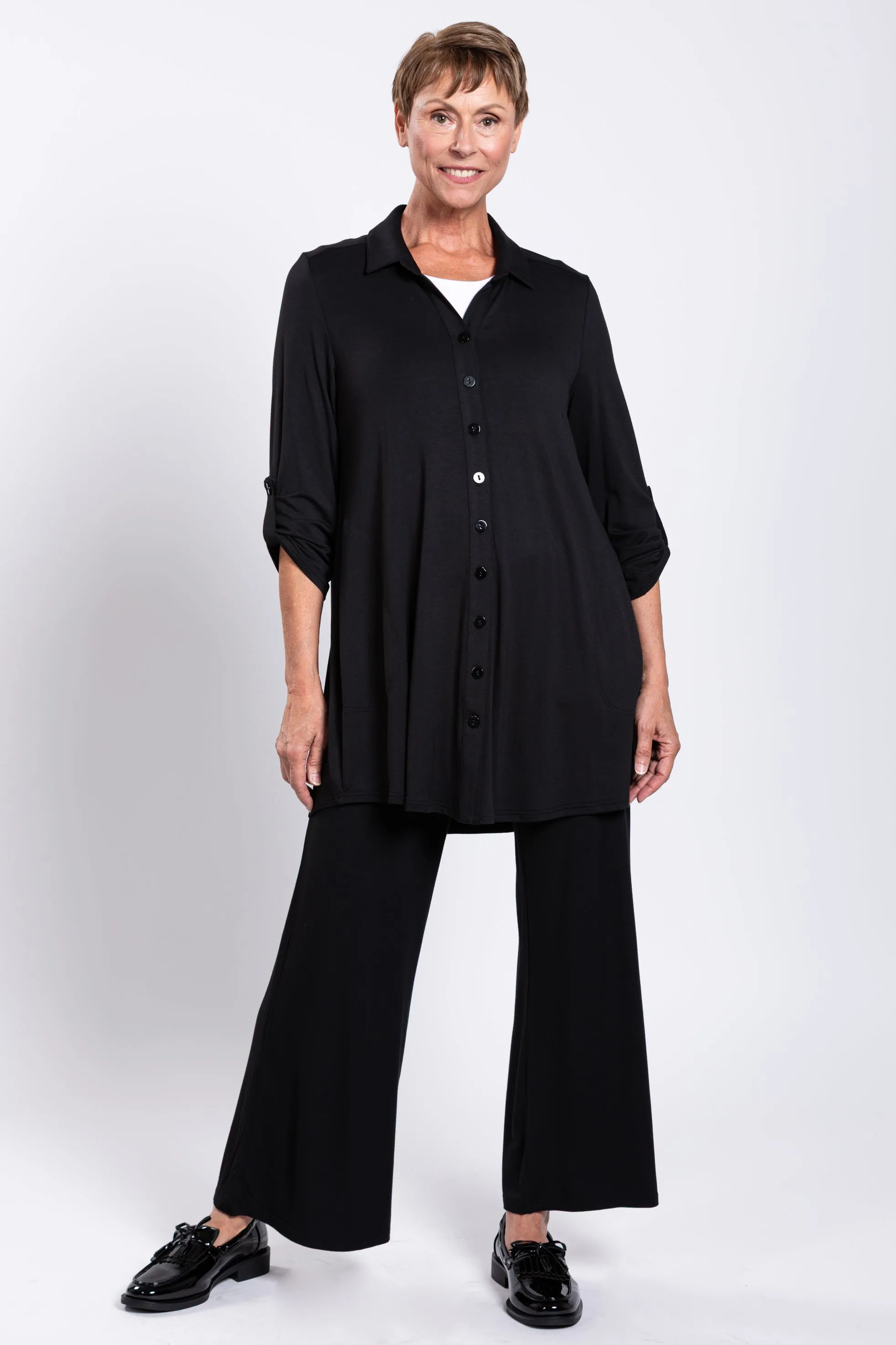 Michele Blouse, Black, French Terry sold by Blue Sky product image thumbnail 2