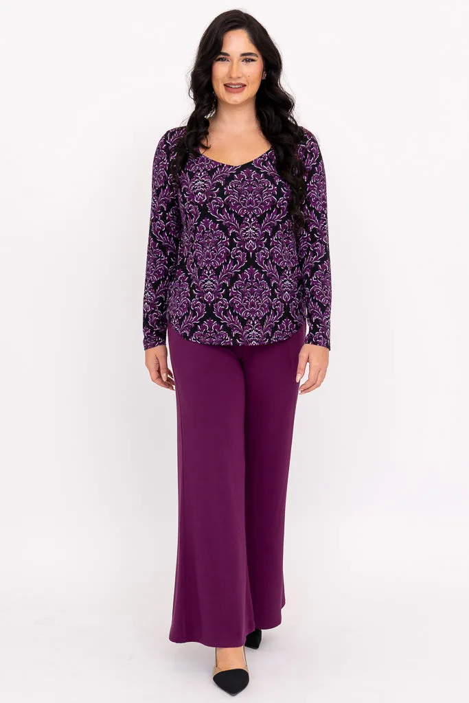 Ritzy L/S Top, Magenta Damask, Bamboo sold by Blue Sky product image thumbnail 5