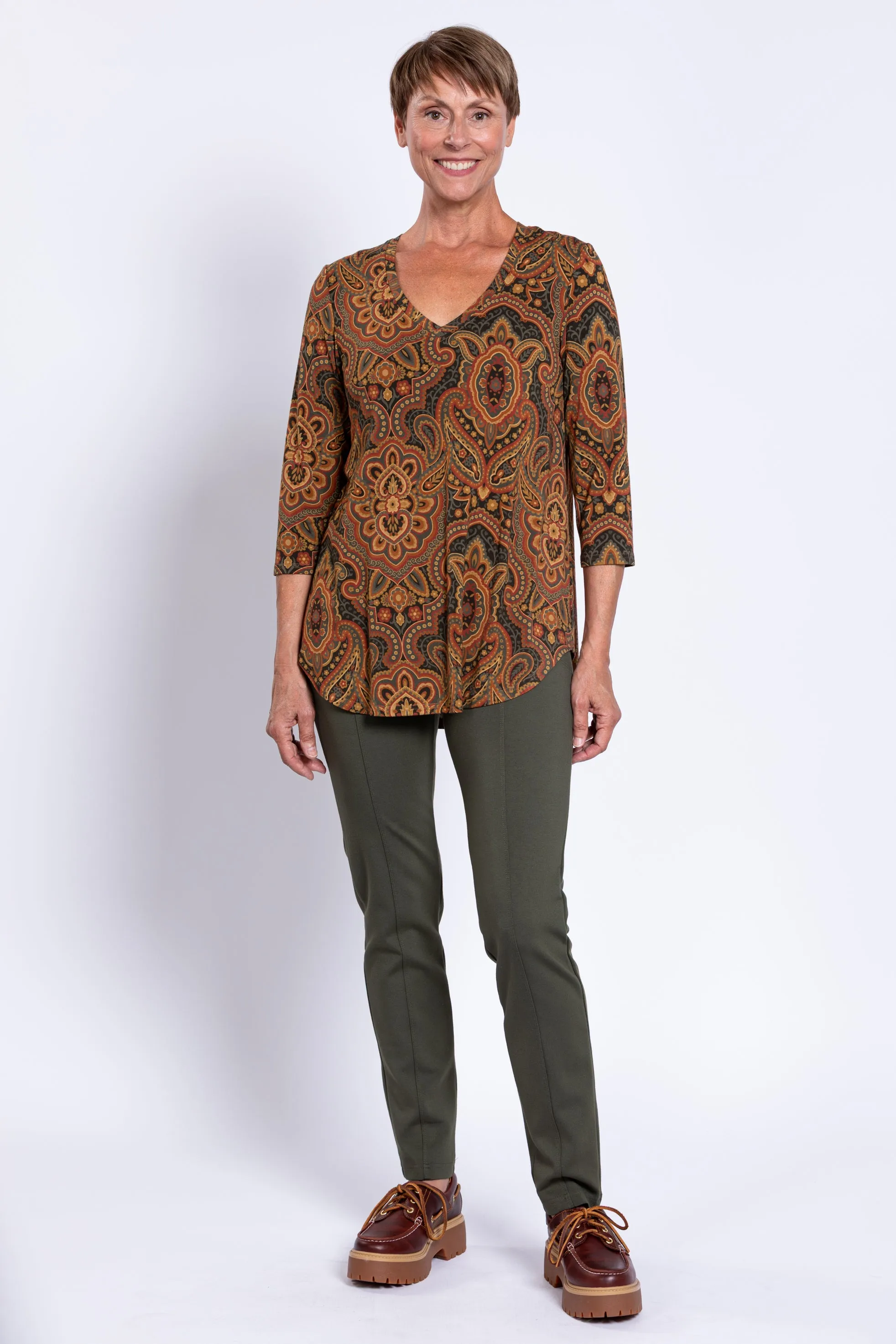 Jackie 3/4 Top, Copper Paisley, Bamboo sold by Blue Sky product image thumbnail 2