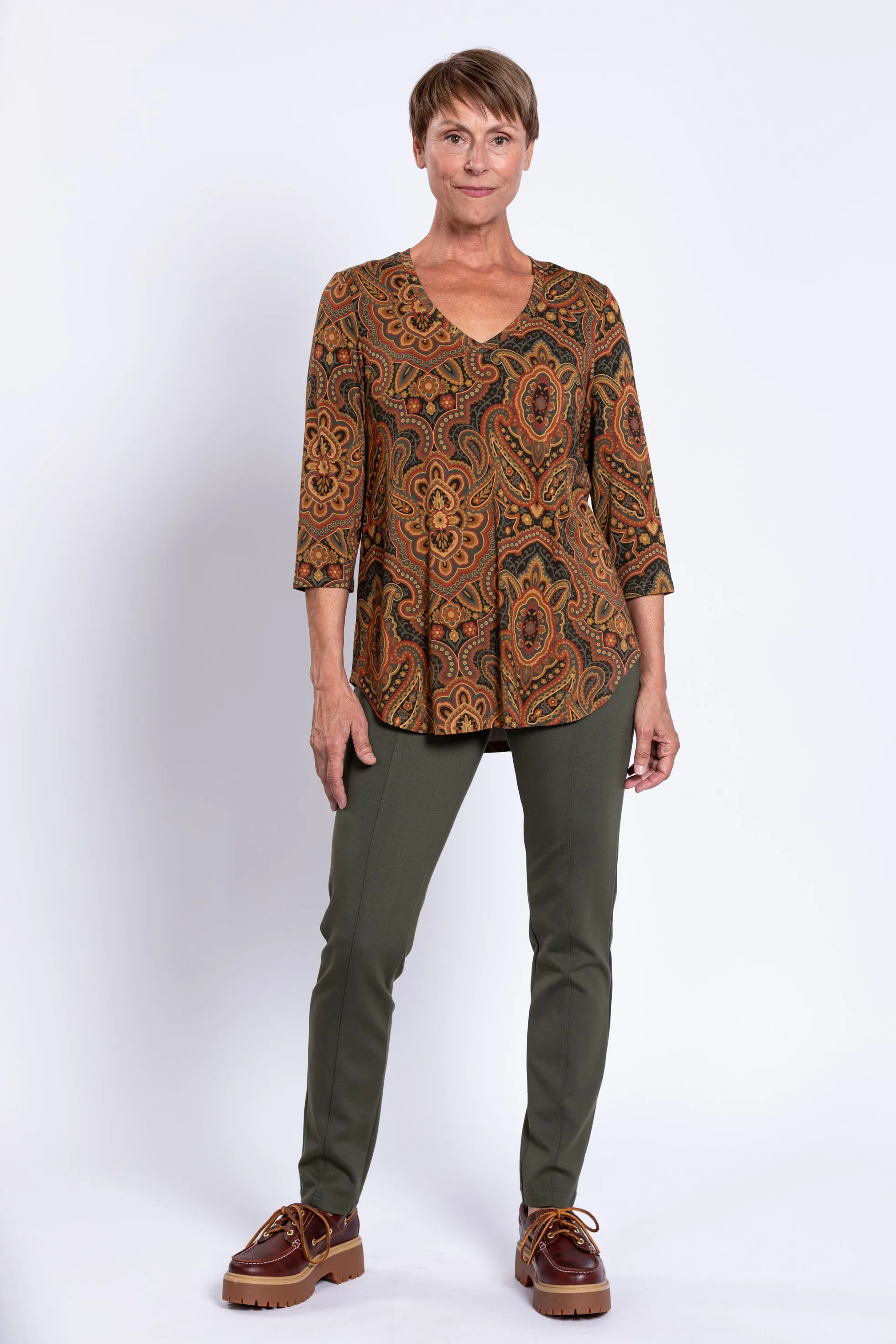 Jackie 3/4 Top, Copper Paisley, Bamboo sold by Blue Sky product image thumbnail 4