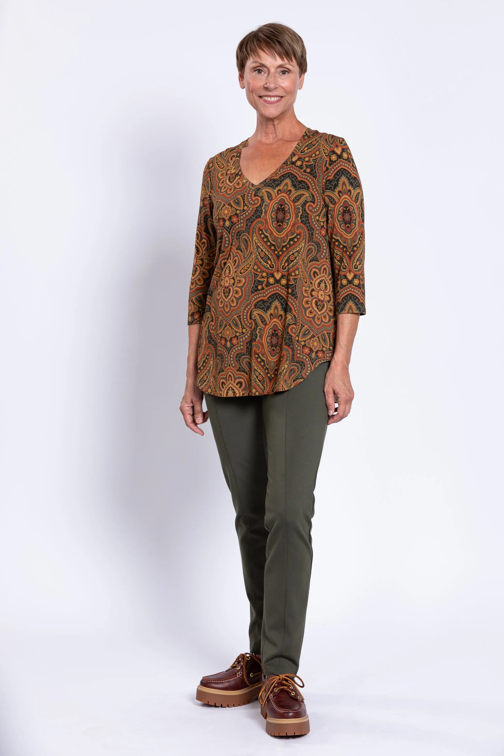 Jackie 3/4 Top, Copper Paisley, Bamboo sold by Blue Sky product image thumbnail 3