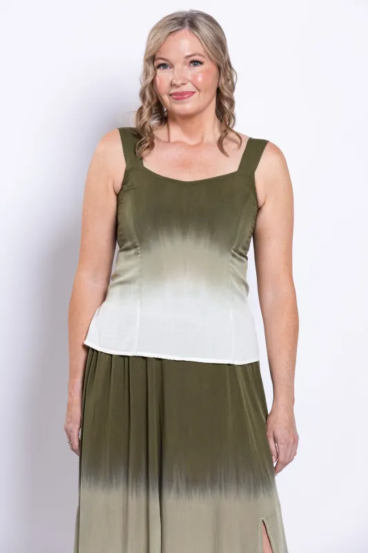 Winsome Tank, Green Dip-Dye sold by Blue Sky