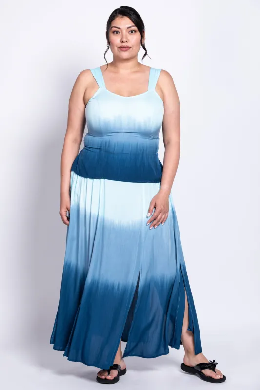 Comfy Skirt, Turquoise Dip-Dye sold by Blue Sky