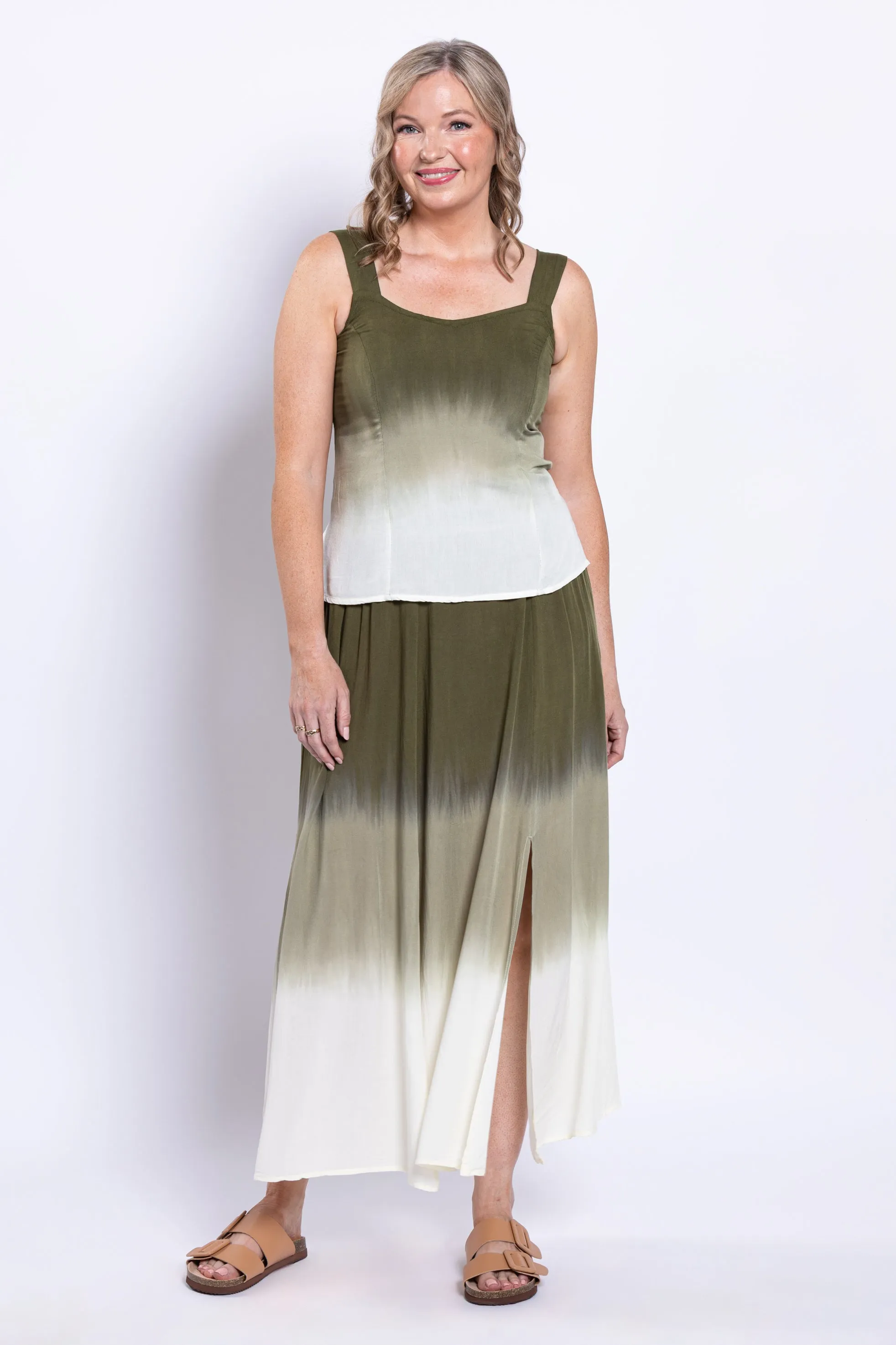 Comfy Skirt, Green Dip-Dye sold by Blue Sky product image thumbnail 4