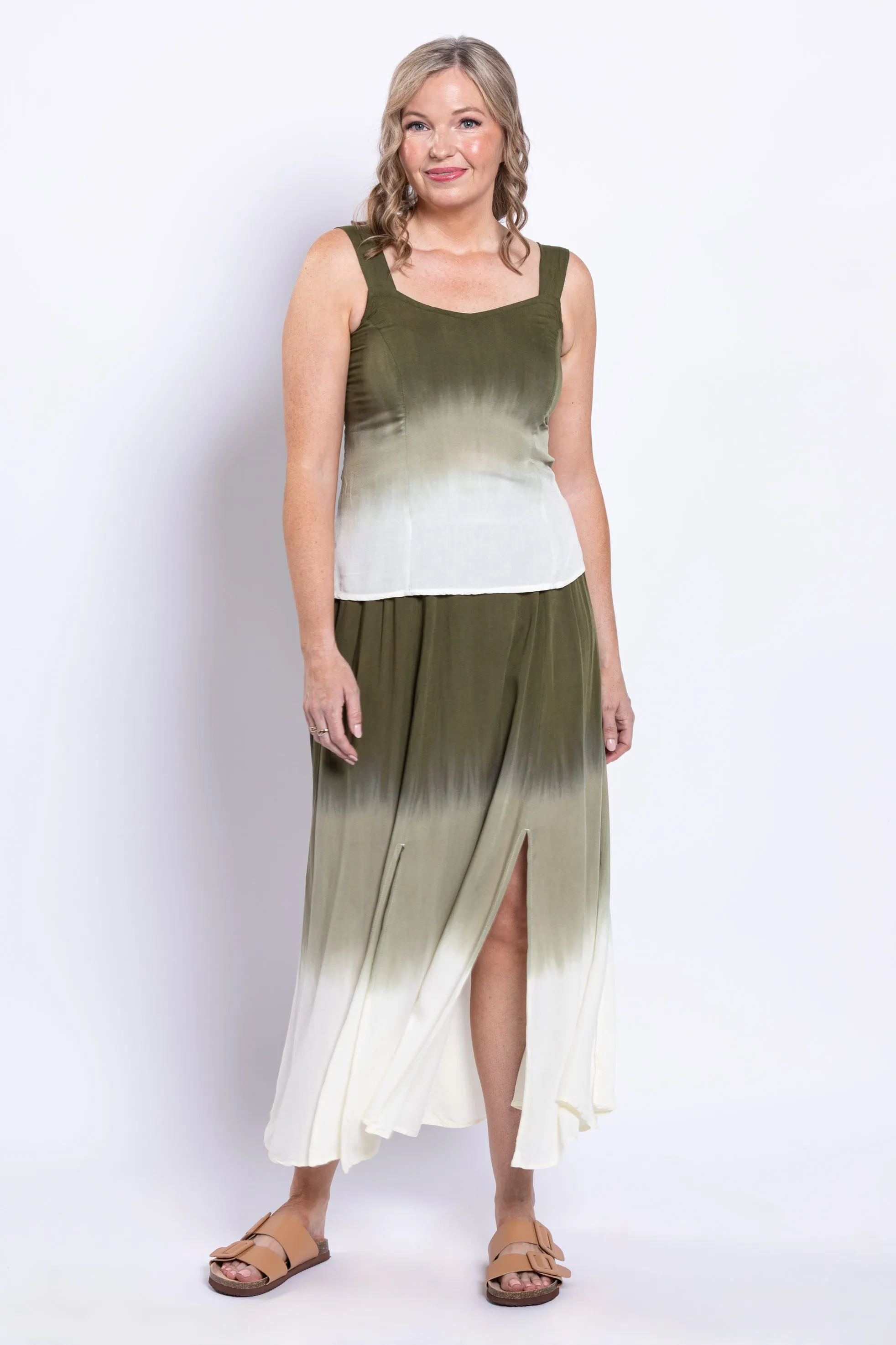 Comfy Skirt, Green Dip-Dye sold by Blue Sky product image thumbnail 3