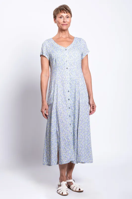 Morgan Dress, Sunshine Ditsy, Linen Bamboo sold by Blue Sky