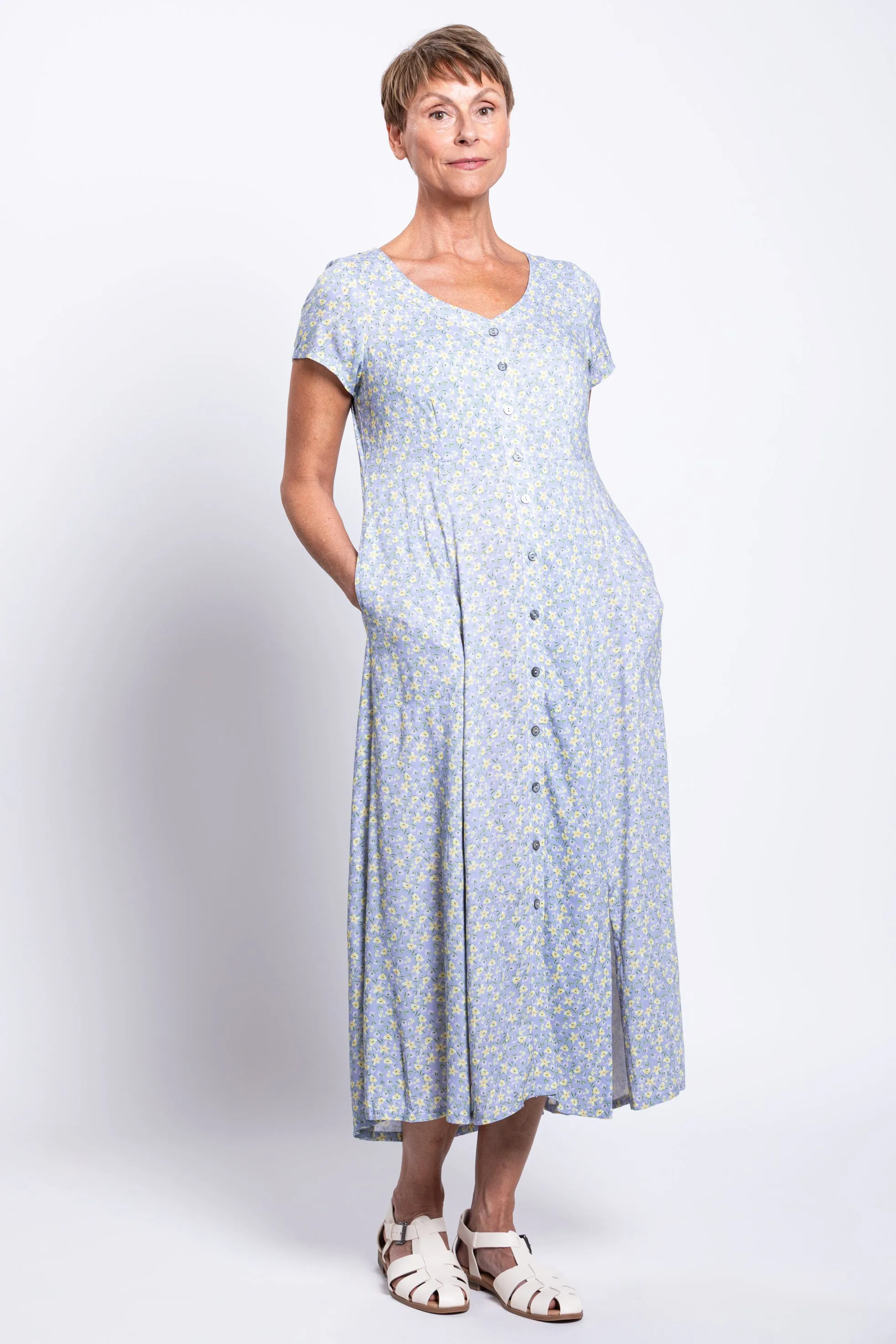 Morgan Dress, Sunshine Ditsy, Linen Bamboo sold by Blue Sky product image thumbnail 3