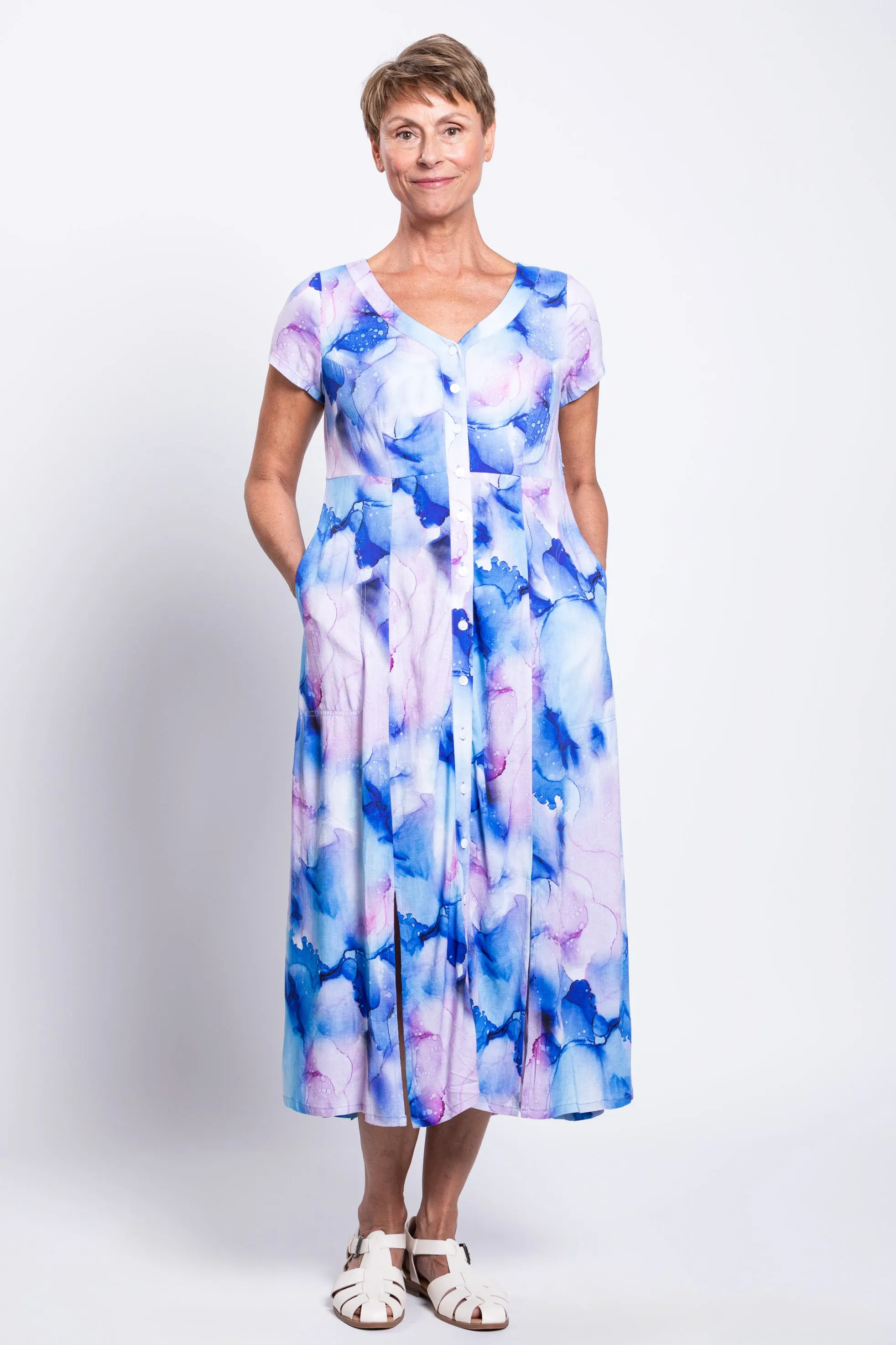 Morgan Dress, Salisbury, Linen Bamboo - Final Sale sold by Blue Sky