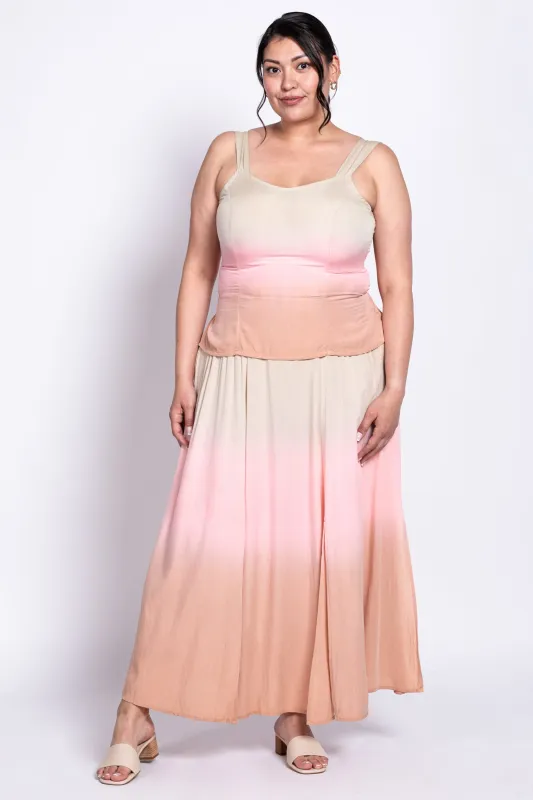 Comfy Skirt, Tan Dip-Dye sold by Blue Sky