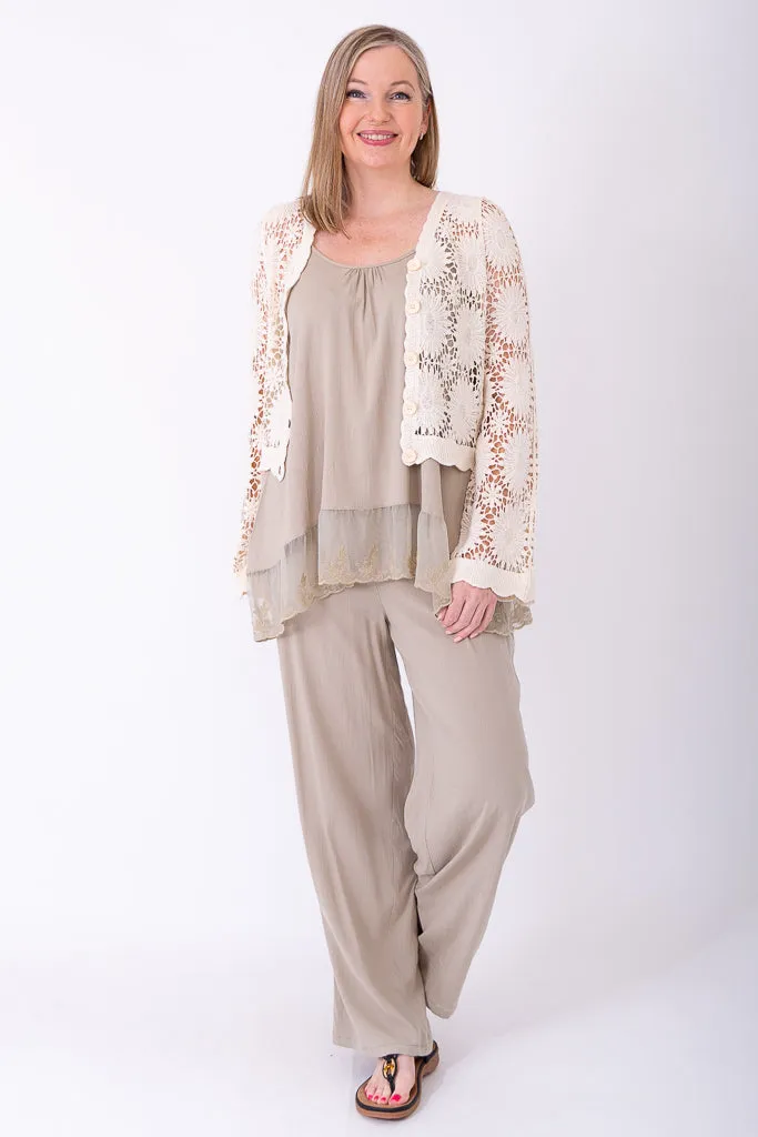 Crochet Sweater, Natural, Cotton sold by Blue Sky product image thumbnail 5