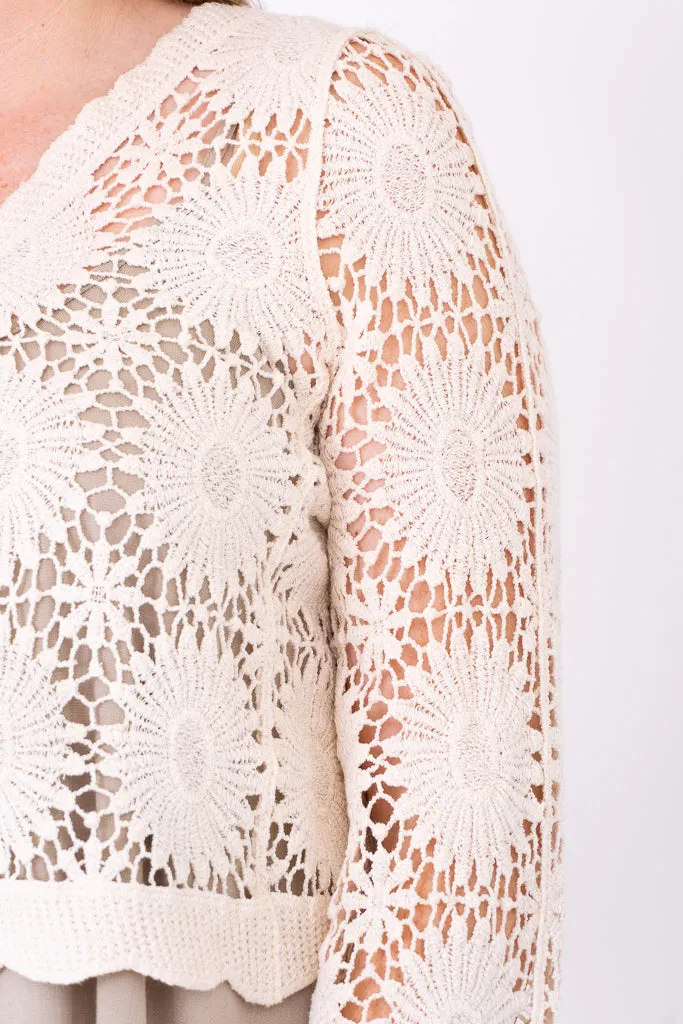 Crochet Sweater, Natural, Cotton sold by Blue Sky product image thumbnail 4