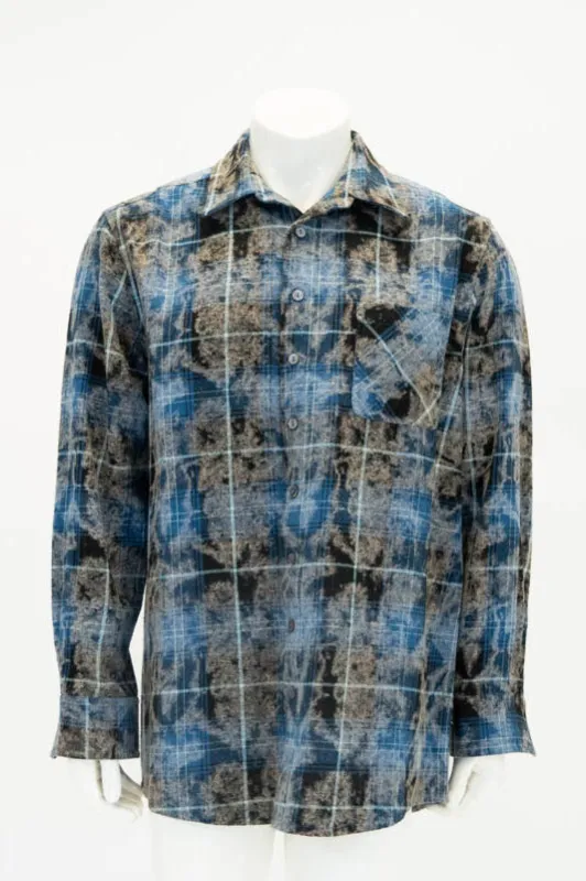 Cory Men's Shirt, Blue Plaid, Cotton made by Blue Sky