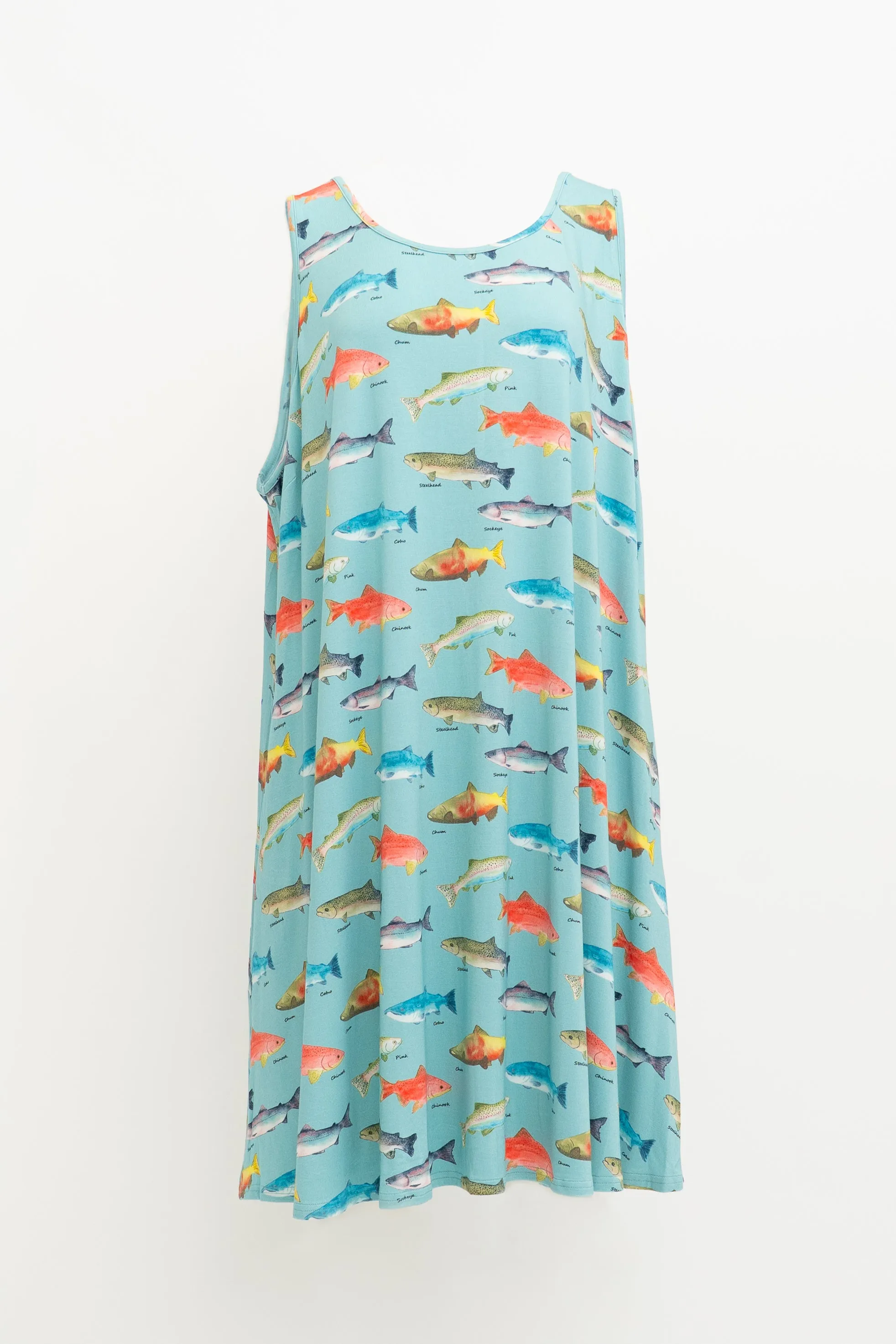 Evangeline Dress, Canada Salmon, Bamboo sold by Blue Sky