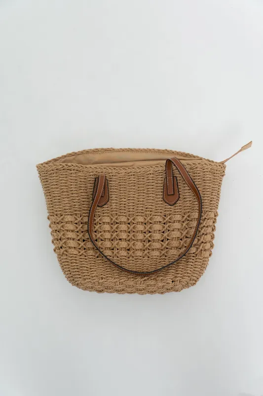 Cheryl  Rattan Handbag, Natural sold by Blue Sky