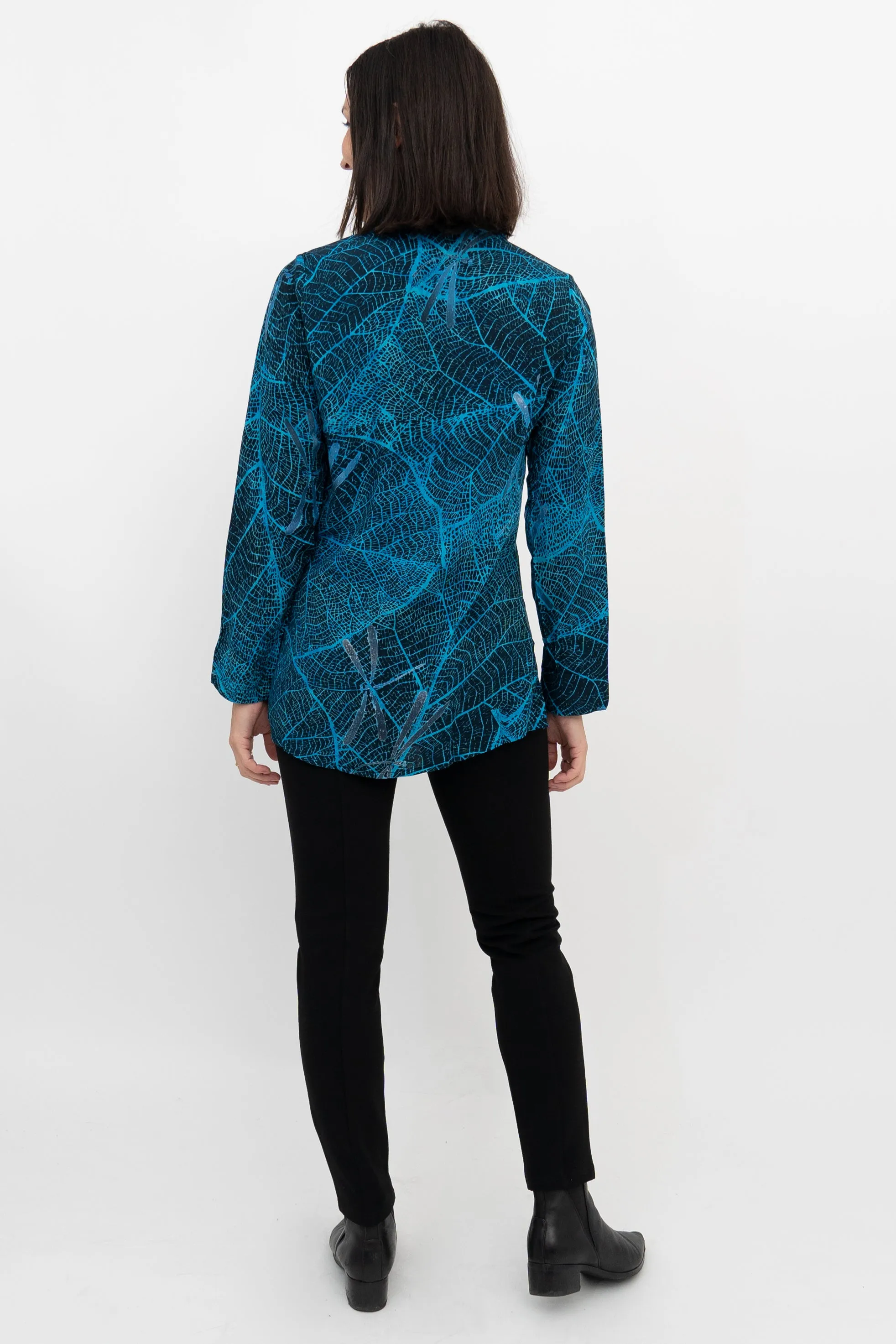 Cindy L/S Blouse, Turq Mesh sold by Blue Sky product image thumbnail 3