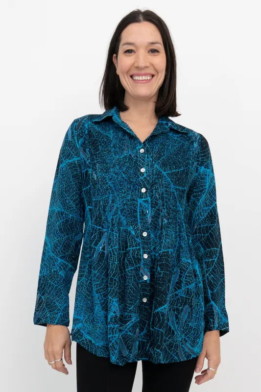 Cindy L/S Blouse, Turq Mesh sold by Blue Sky