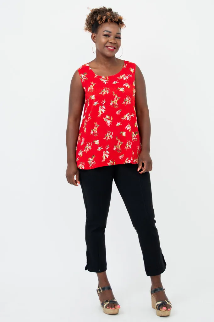 Jimmy Tank, Red Ditsy, Linen Bamboo sold by Blue Sky product image thumbnail 3