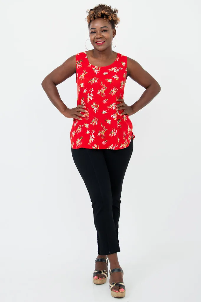 Jimmy Tank, Red Ditsy, Linen Bamboo sold by Blue Sky product image thumbnail 5