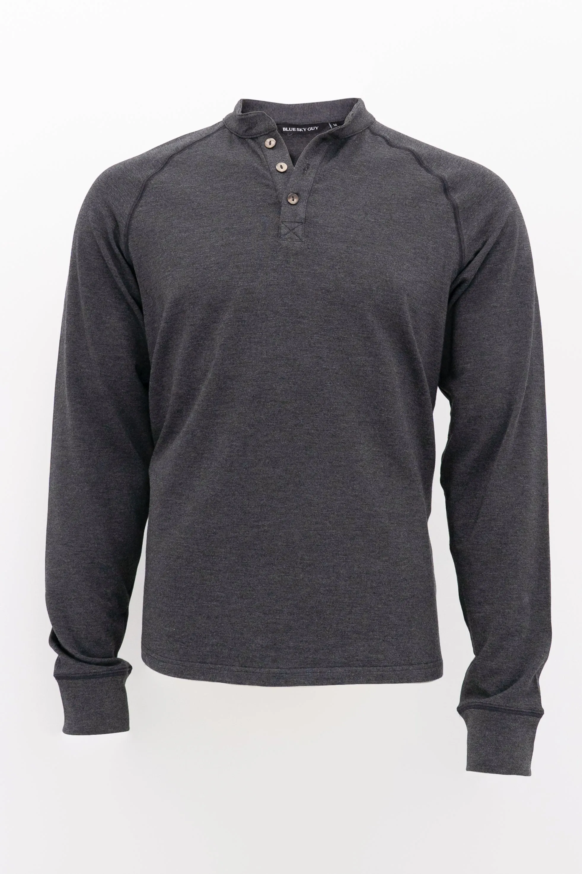 Henley Men's Shirt, Graphite, Bamboo sold by Blue Sky
